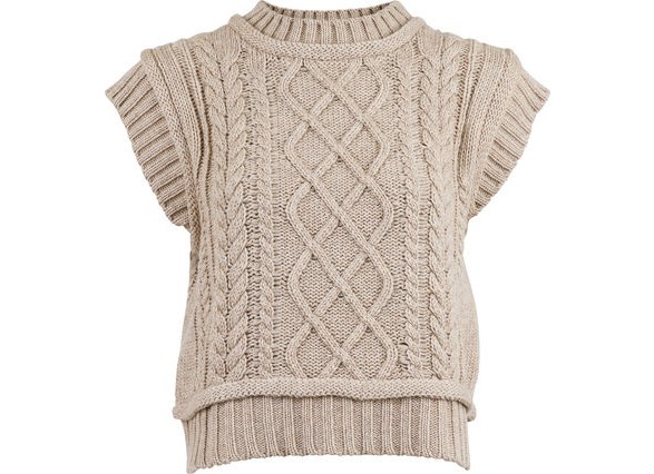 NEO NOIR Malley Cable Knit Waistcoat