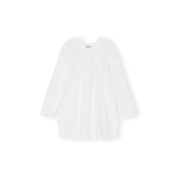 GANNI Cotton Poplin Square-Neck Mini Dress